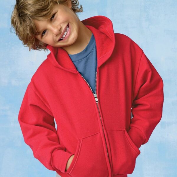 EcoSmart® Youth Full-Zip Hooded Sweatshirt Thumbnail